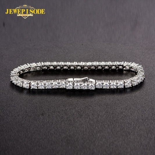 100% 925 Sterling Silver 3.7MM Lab Diamond Simulated Moissanite Tennis Bracelets for Women Men Party Birthday Fine Jewelry Gifts